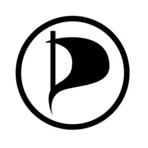Piratpartiets logo med stilisert seil